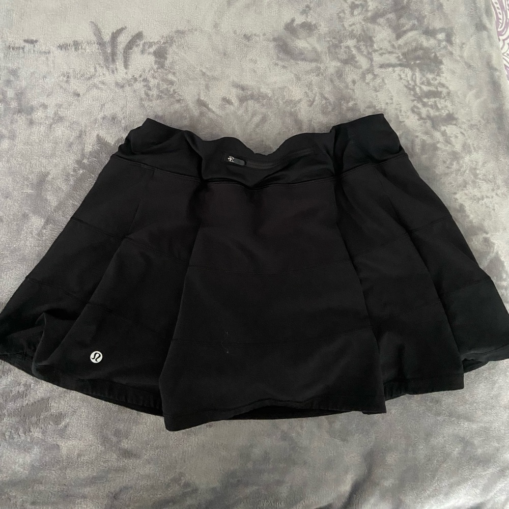 black lululemon tennis skirt | pace rival skirt